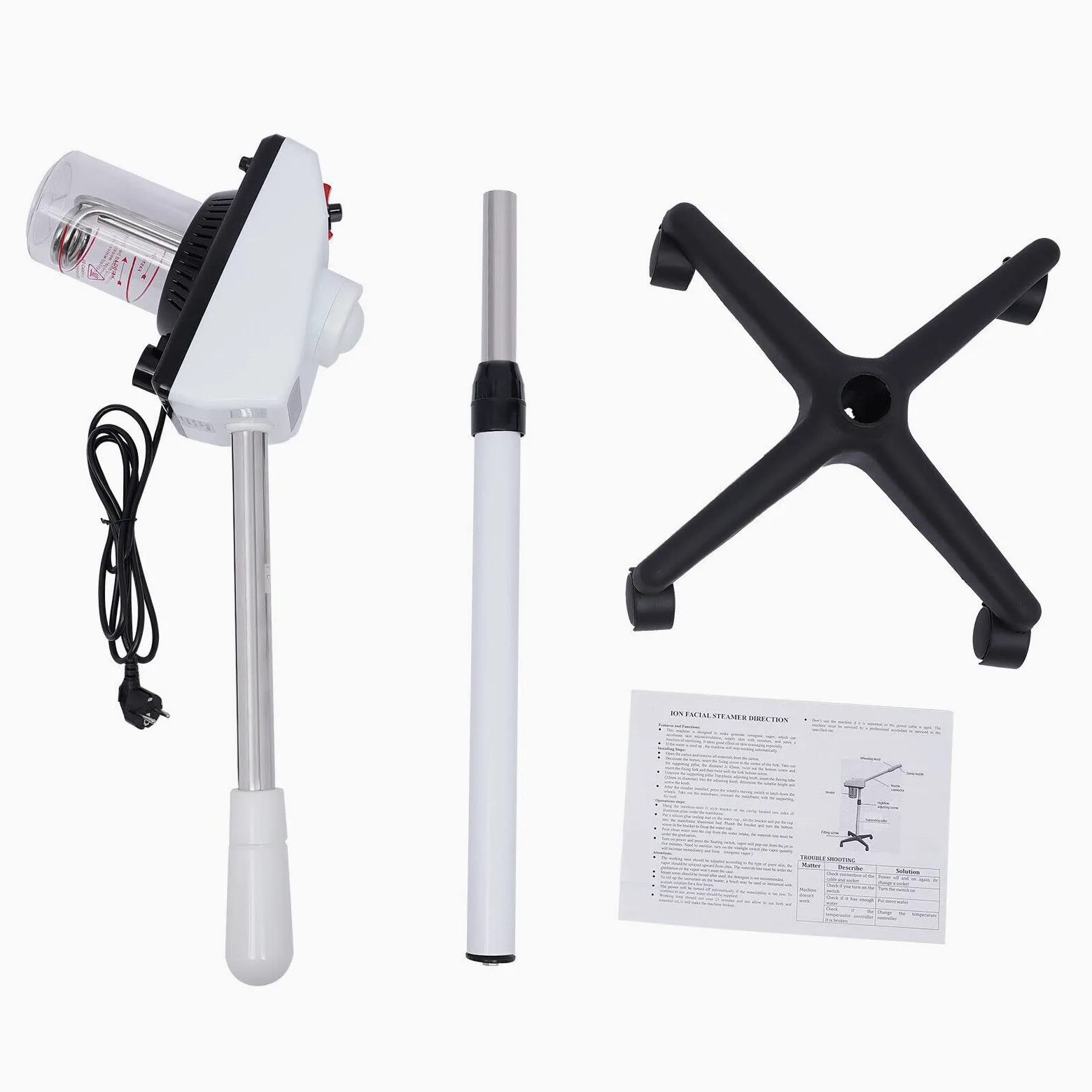 Vaporizador Facial Profesional 750W – Ozono Vaporizador para Limpieza Facial, Hidrafacial Spa, Nano Vapor Cara Altura Ajustable, Equipo de Estética para Sauna Facial y Cuidado de Belleza