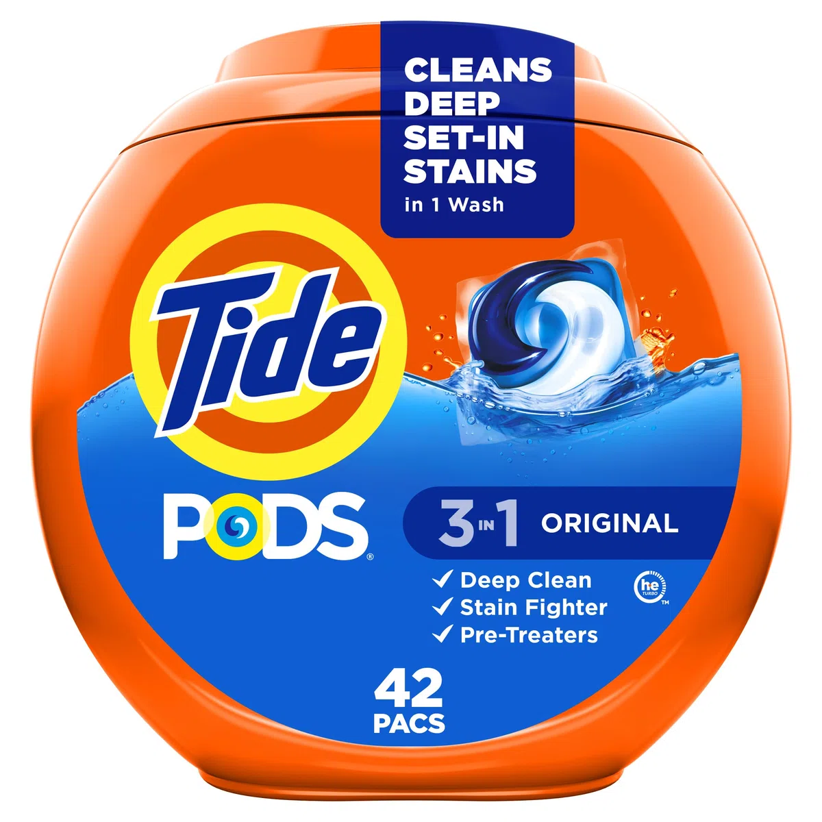 Tide Pods Orginal Tub, 42 unidades