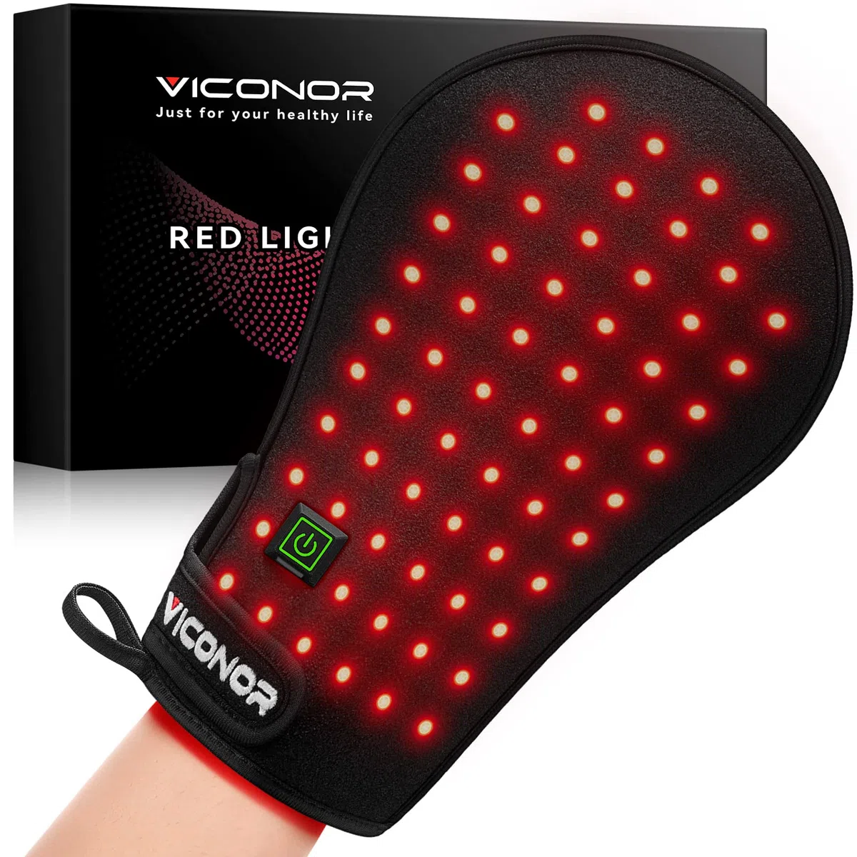 Dispositivo de terapia de luz roja para manos, guantes de terapia de luz infrarroja, muñeca de dedo, almohadilla térmica infrarroja cercana LED para túnel carpiano