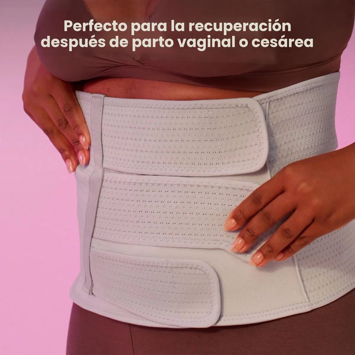 Frida Mom Carpeta para el vientre: recuperación posparto, soporte abdominal para parto natural y recuperación de cesárea, envoltura de compresión ajustable de 23 cm de alto