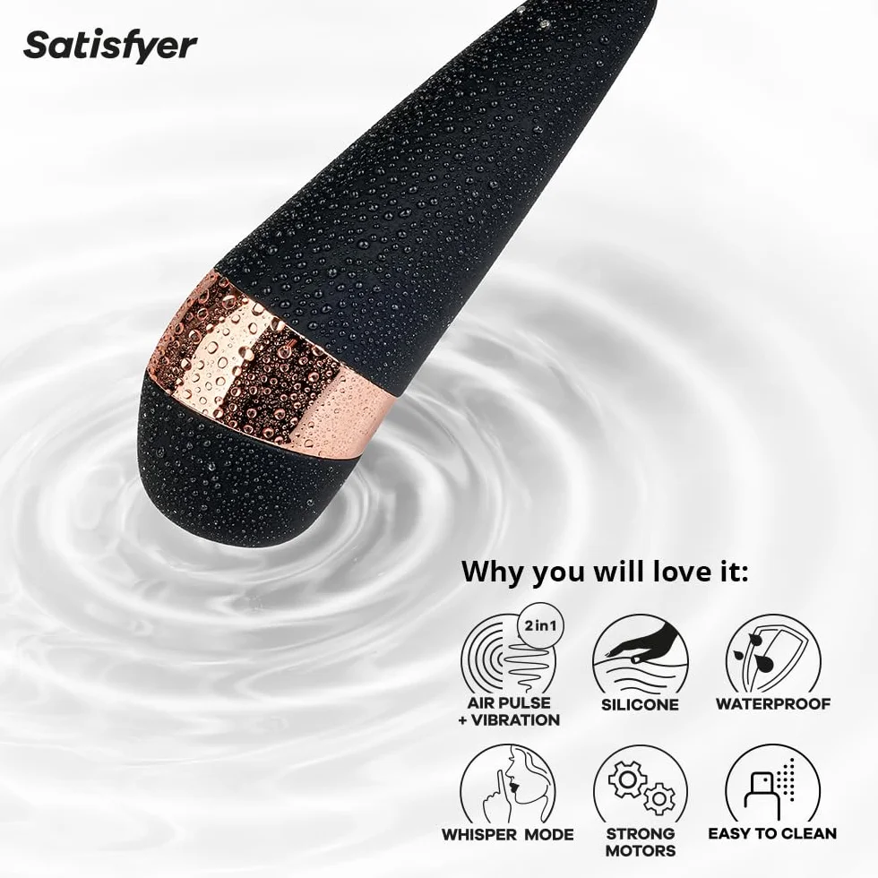 Satisfyer Pro 3 Plus Vibrador de Ondas de Presión | Estimulación del Clítoris | Dildo potente y silencioso | Dispositivo sexual | Resistente al Agua (IPX7) y recargable | Juguetes sexuales Succionador