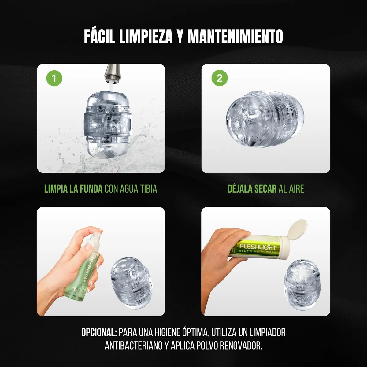Fleshlight - Stoya Quickshot - Masturbador Masculino Real - Textura Superskin - Diseño Compacto y Transparente - con 2 Orificios de Entrada - Placer Extremo - Fácil de Limpiar
