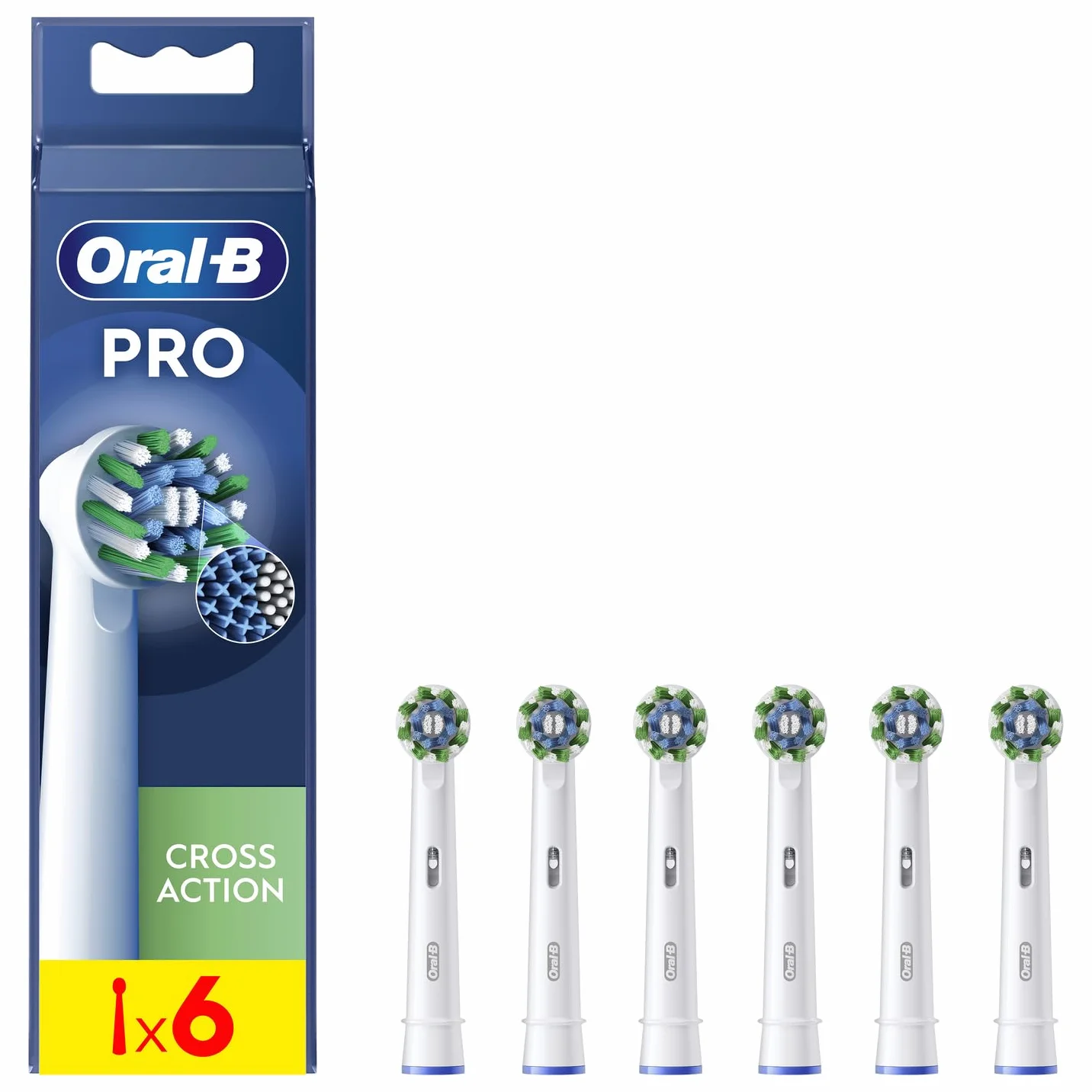 Oral-B Pro Cross Action - Cepillos para cepillo de dientes eléctrico, paquete de 6 unidades