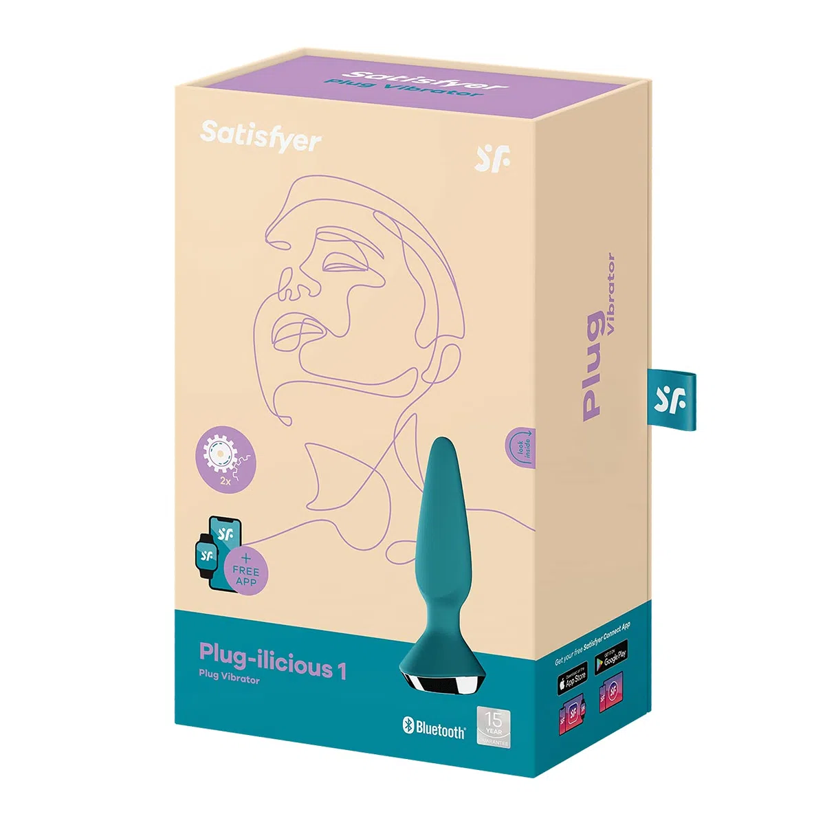 Satisfyer Plug-ilicious 1 vibrador plug anal con control por app | Resistente al agua (IPX7) | Silicona agradable a la piel | Juguete sexual para hombres y mujeres