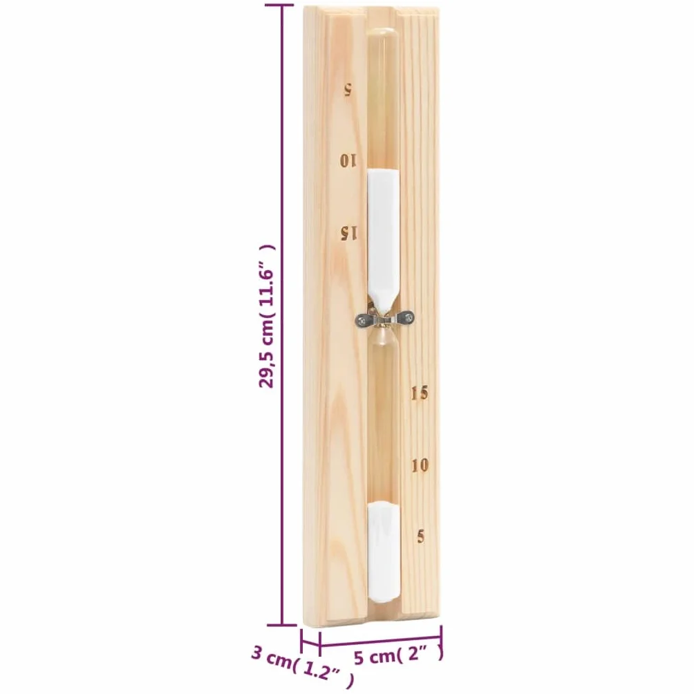 vidaXL Higrotermógrafo y Reloj de Arena para Sauna 2 en 1 SPA Baño Hogares Accesorio Temporizador Termómetro Sala de Vapor Madera Pino