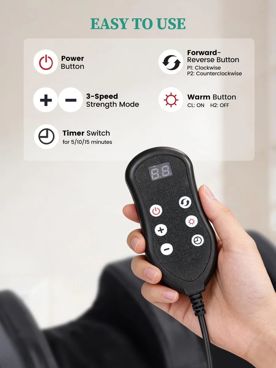 Deciniee Masajeador de Pies con Calor Tibio: Masajeador Pies Eléctrico Shiatsu para Piernas Con Control Remoto-Alivio del Dolor y Masaje de Tejido Profundo-Ideal para Masaje Pies-Foot Massager