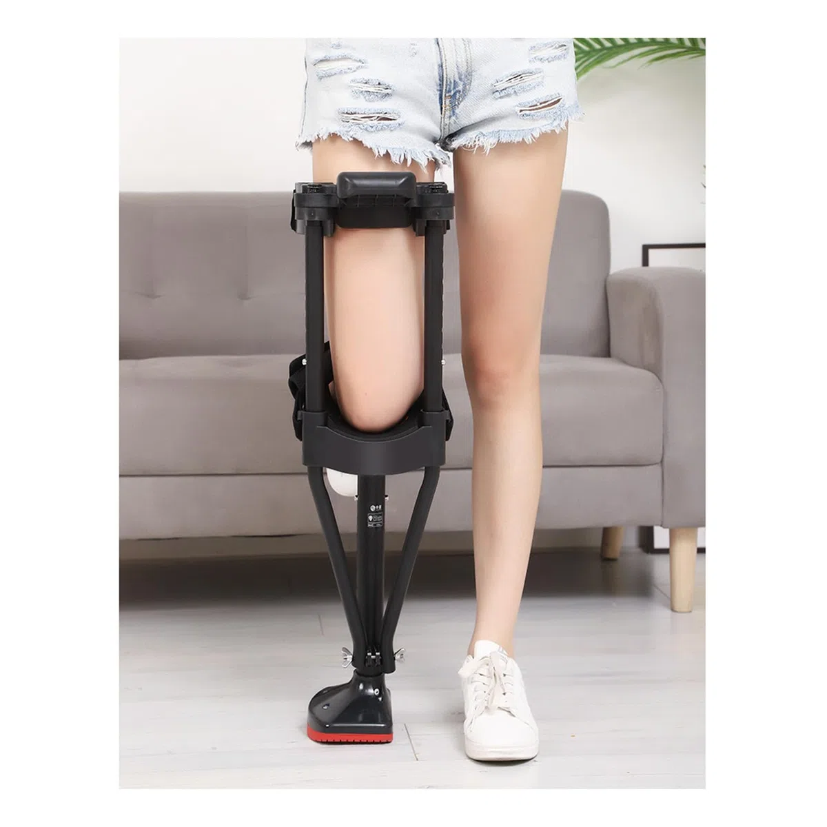 Muleta de rodilla ajustable - Soportes médicos para rodillas sin manos, movilidad sin dolor asistida - Diseño anti-acné para una mayor movilidad.