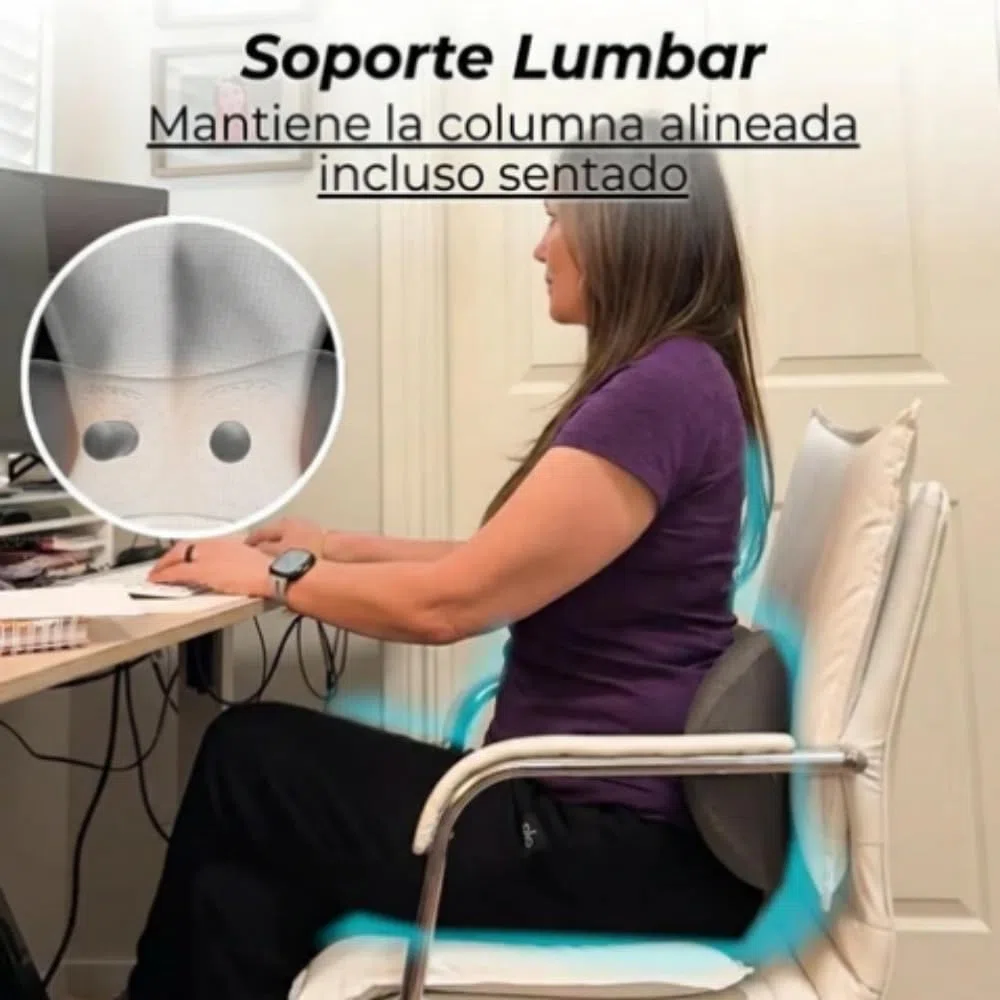 SomniX Pro — Masajeador Terapéutico Triple Fusión, Vibración y Estiramiento - Soporte Lumbar Ergonómico, Hogar y Viajes - Almohada