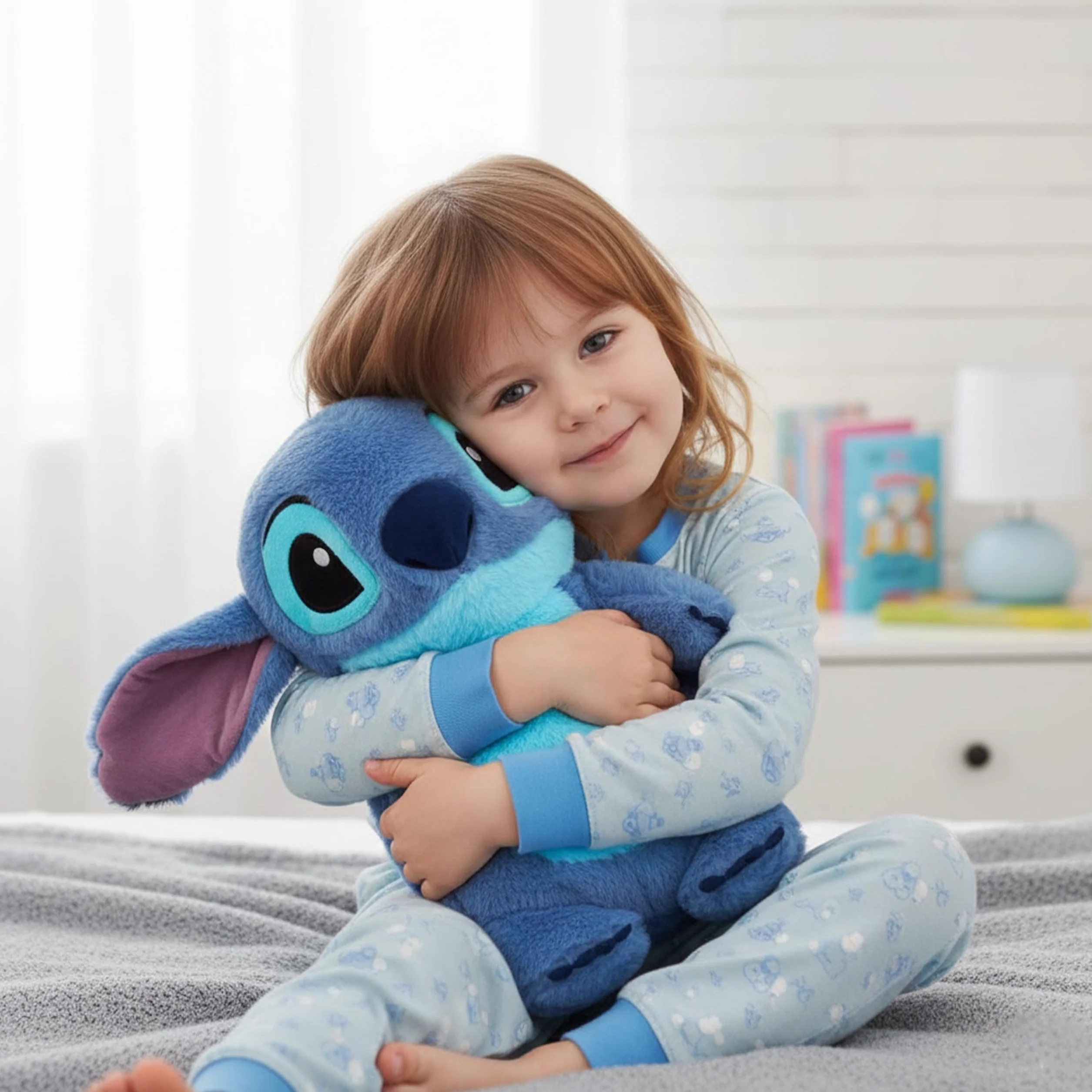 DISNEY Stitch Bolsa de agua caliente de goma con funda SUAVE, GRANDE Calentador con funda para agua, Mascota 750 ml (Stitch)