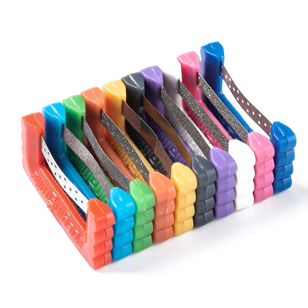 EASYINSMILE - Kit de reducción interproximal para ortodoncia dental, tiras esmaltadas, 10 unidades