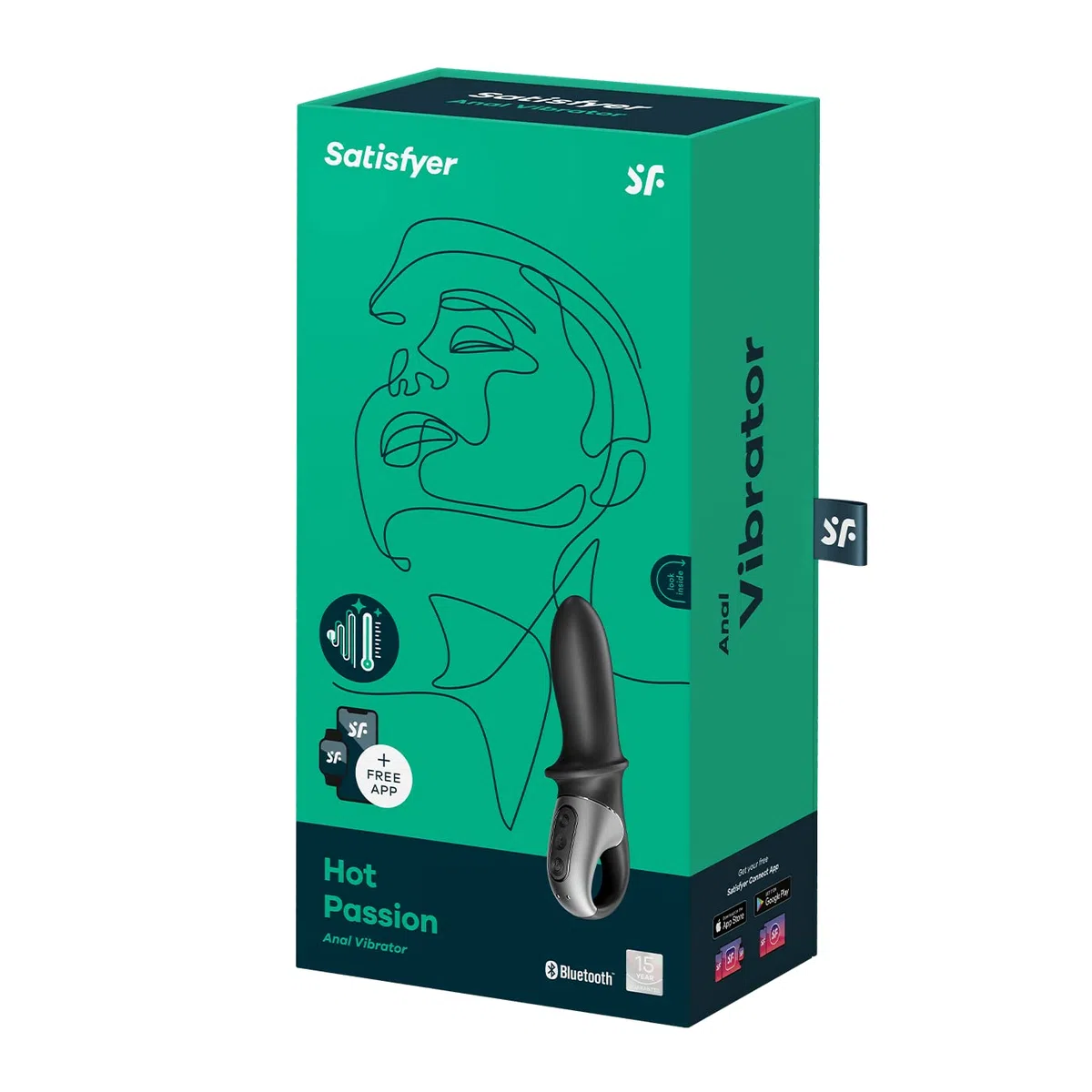 Satisfyer Hot Passion Connect App vibrador anal | juguete sexual con función de calor para estimulación anal | juguete anal Hombre y unisex | plug anal para hombres y mujeres | Con conexión a app