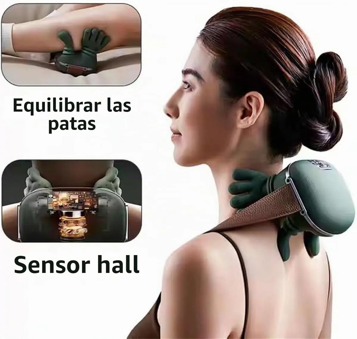 Siaasoo Masajeador de cuello, Masajeador Siaasoo Masajeador para hombros, almohada relajante cervical, masajeador Shiatsu de espalda y cuello, almohada de masaje eléctrica de amasamiento, ajuste de 3
