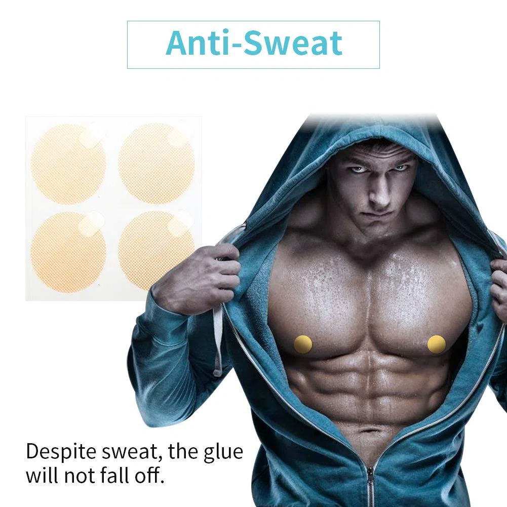 Pezoneras Running Hombre Pezones - Desechables Cubierta de Pezón Transpirable Adhesivas Invisibles Impermeable, para Correr Maratón, Protector de Pezón Antifricción, 3cm (No Use Mano en Cara Adhesiva)