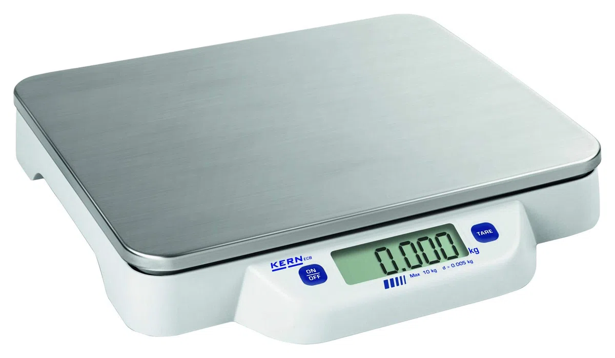 Báscula de mesa [Kern ECB 50K-2N] plana, móvil, sin complicaciones, placa de pesaje de acero inoxidable, rango de pesaje [Max]: 50 kg, legibilidad [d]: 20 g