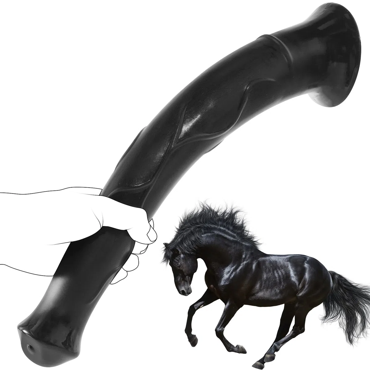 Consolador realista de caballo, súper largo de 15.75 pulgadas, enormes y gruesos, juguete sexual para punto G con bolsa de succión, juguete para adultos para mujeres y hombres, masturbación homosexual