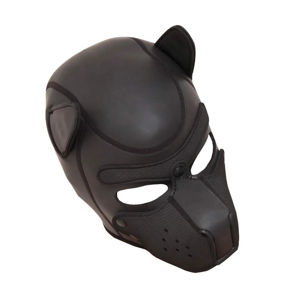 Roluck Máscara de Perro SM Bondage Esclavo Negro Cachorro Capucha Máscara Juguete Sexual Para Pareja Sexo Juego Cosplay
