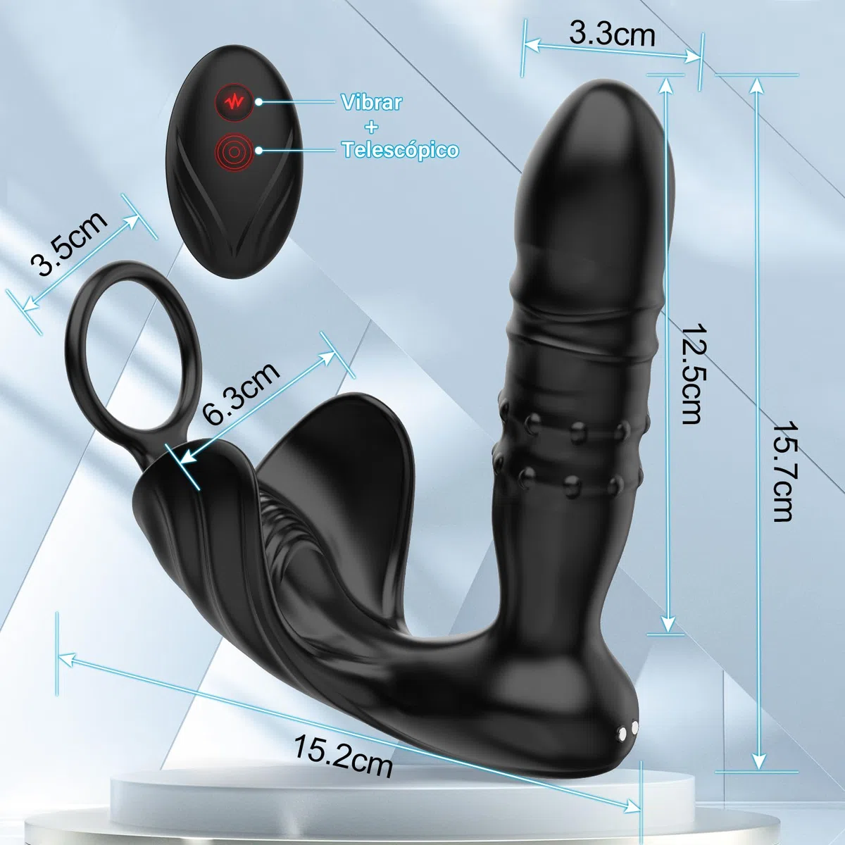 Vibradores Consolador Juguete Sexual para Hombres Gay Pareja Vibrador Estimulador de Próstata con 9 Modos Telescópicos 9 Modos de Vibración Plug con Función de Choque Anillo Estimulador Masajeador