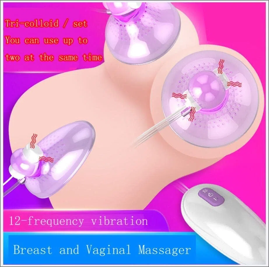 Vibrador de pezones, Pinzas vibratorias para pezones, Masajeador de Senos de 12 Frecuencias, Juguetes sexuales de masturbación Femenina, Estimulador de clítoris, Vibrador de Lengua,B