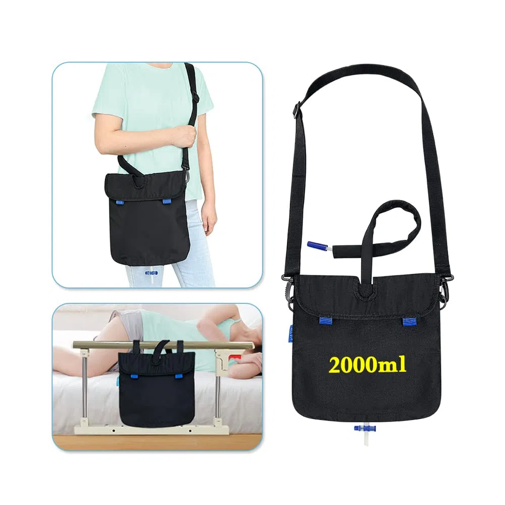 Soporte para bolsa de drenaje de orina con cubierta de tubo de catéter, funda segura para bolsa de almacenamiento de orina durante la noche para hombres y mujeres, correa ajustable para sillas de