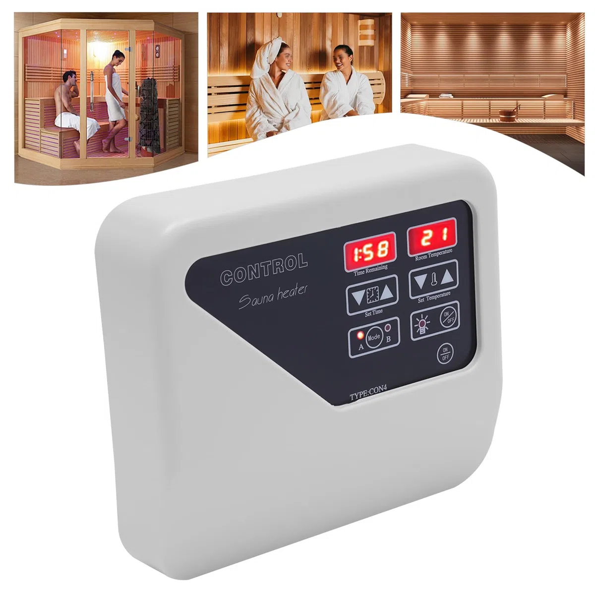 Sauna - Controlador externo para sauna de 3 – 9 kW, dispositivo de control de sauna, 220 V, con sensor de temperatura, para sauna en casa y ocasiones comerciales