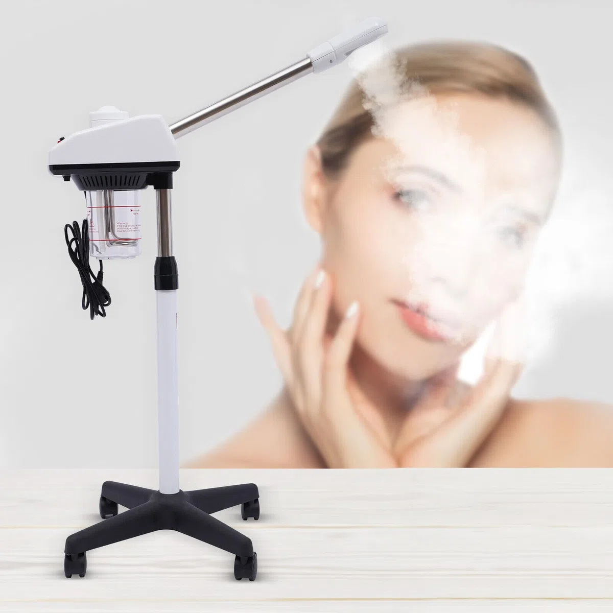 Vaporizador Facial Profesional 750W – Ozono Vaporizador para Limpieza Facial, Hidrafacial Spa, Nano Vapor Cara Altura Ajustable, Equipo de Estética para Sauna Facial y Cuidado de Belleza