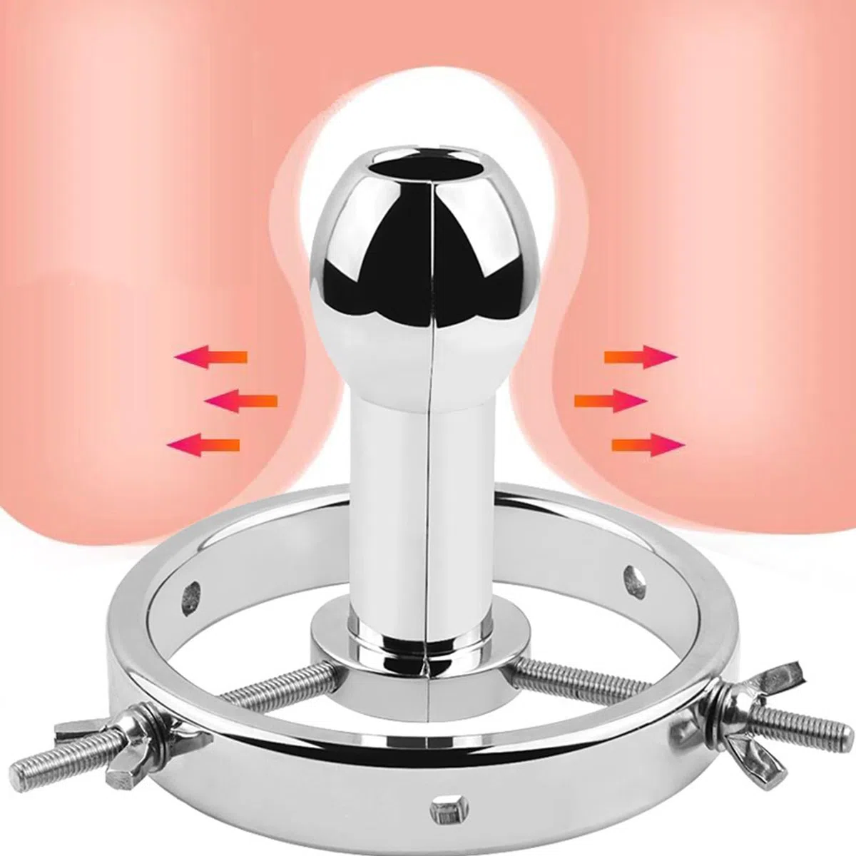AMAZBEE Plug anal de acero inoxidable expansión vaginal para mujeres Butt Training Stretching Kit ajustable adulto SM juguetes sexuales para parejas (L)