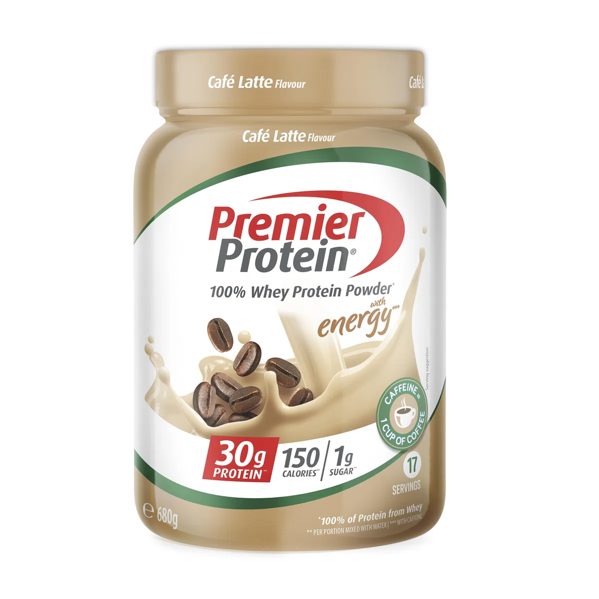 Premier Protein - Whey 100% Protein Powder - Café Latte - 680g