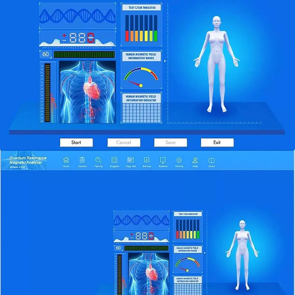 Quantum Health Analyzer - 61 informes, máquina de resonancia biológica para análisis de subsalud, prueba corporal de resonancia magnética 3 en 1 con análisis dinámico 3D