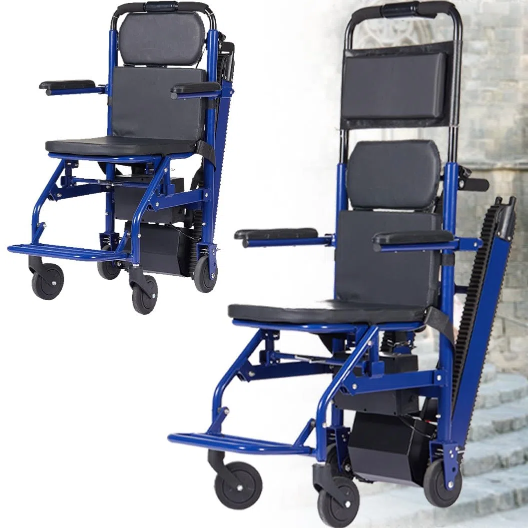 HZWJD Elevadores Eléctricos Para Escaleras,Salvaescaleras Para Personas Mayores,Salvaescaleras Portátil,Silla De Ruedas Para Subir Escaleras Con Orugas,Batería De Litio De 13 Ah A