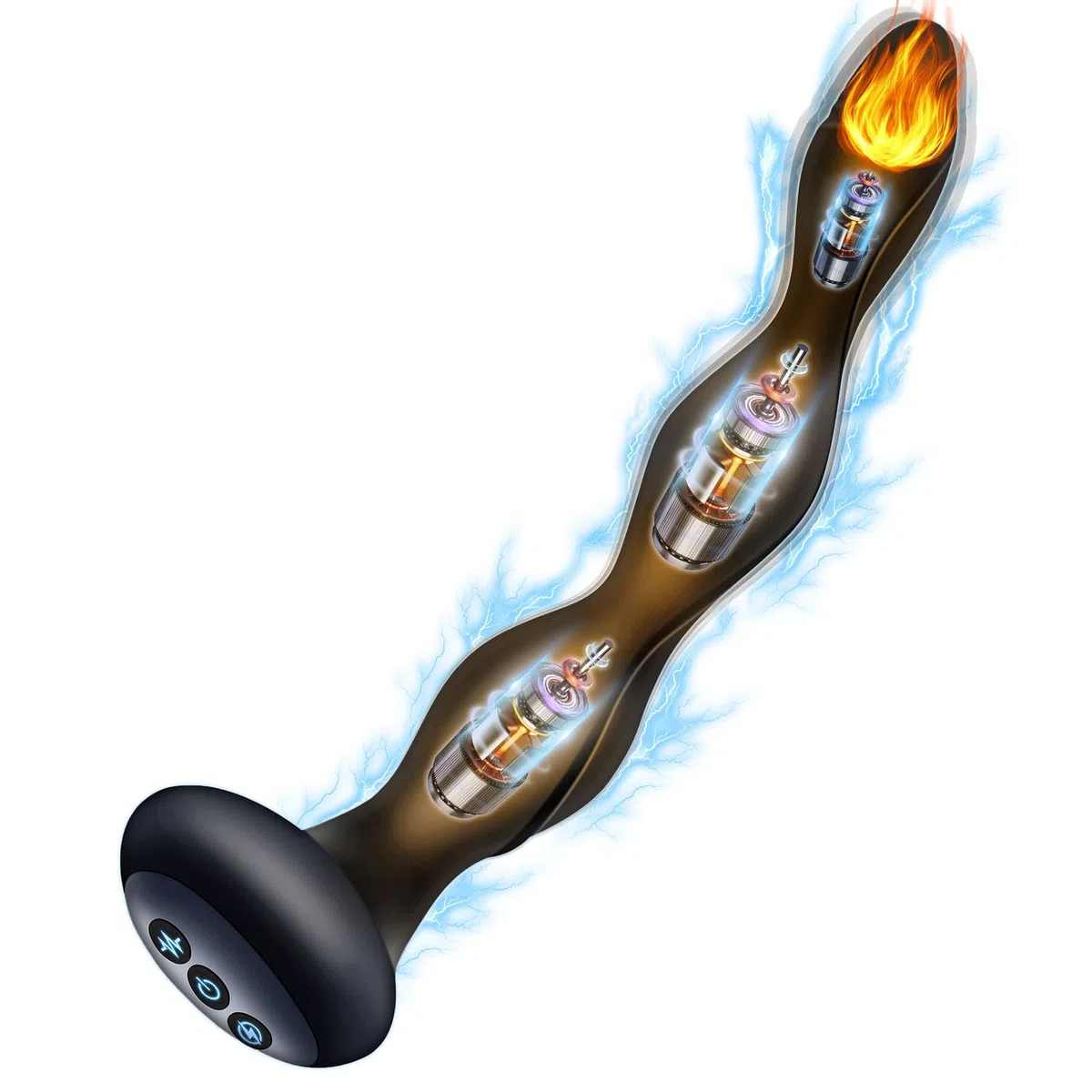 SXOVO Vibrador, Bolas Anales con Descarga Eléctrica y Función de Calentamiento, Vibrador Anal con 10 Modos de Vibración y 5 Intensidades de Descarga Eléctrica, Juguetes Sexuales para Hombre Mujer