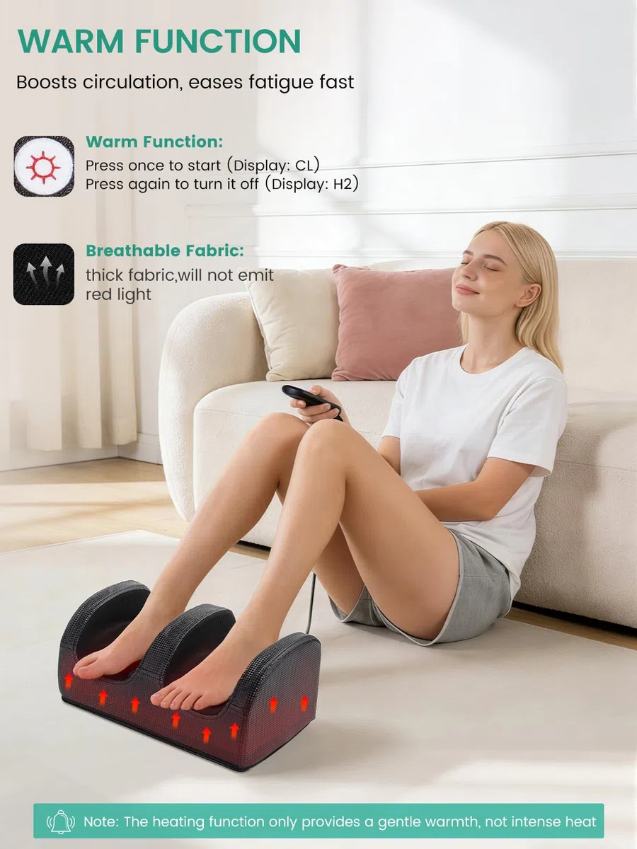 Deciniee Masajeador de Pies con Calor Tibio: Masajeador Pies Eléctrico Shiatsu para Piernas Con Control Remoto-Alivio del Dolor y Masaje de Tejido Profundo-Ideal para Masaje Pies-Foot Massager