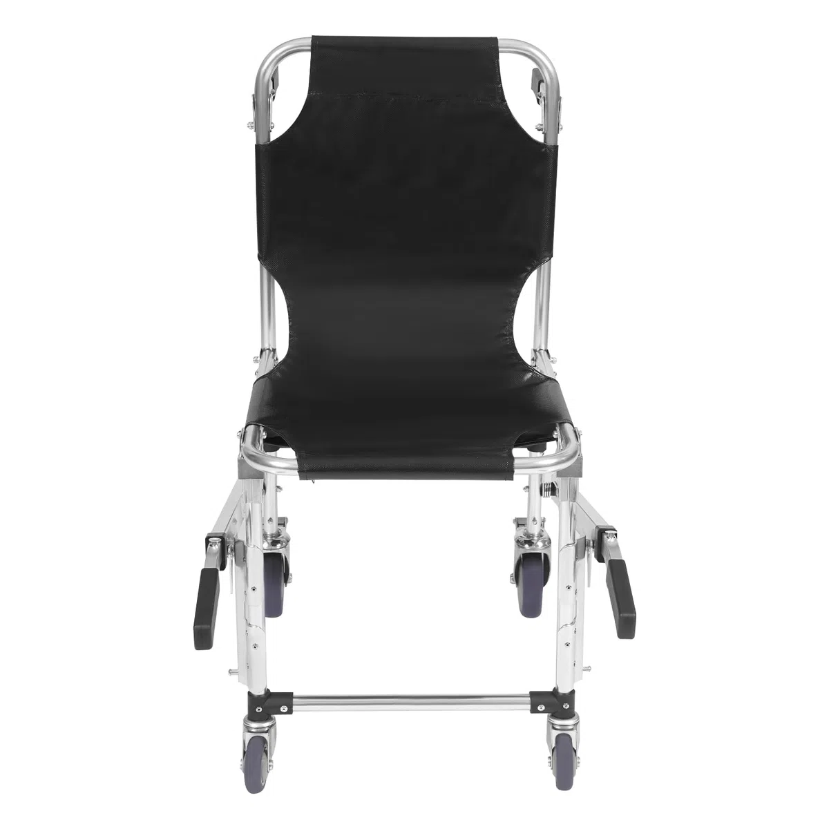 Silla de escalera plegable para personas mayores, soporta hasta 160 kg, silla de evacuación para escaleras con cinturones de seguridad, silla de ruedas de emergencia (negro)