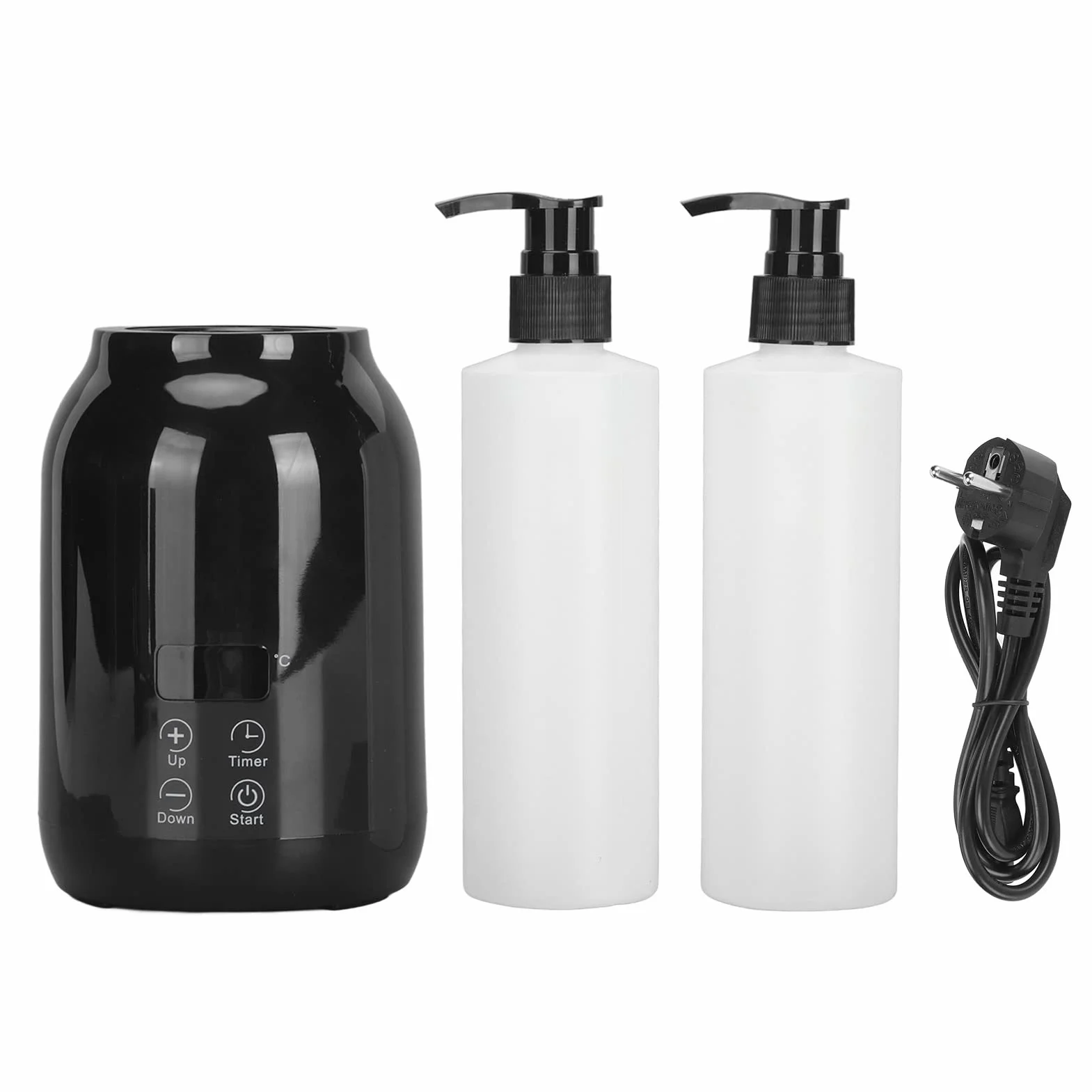 Gugxiom Calentador de Aceite de Masaje, Pantalla LED Calentador de Masaje Profesional de una Sola Botella, Calentador de Aceite de Control de Temperatura para Masaje con 2 (Enchufe de la UE)