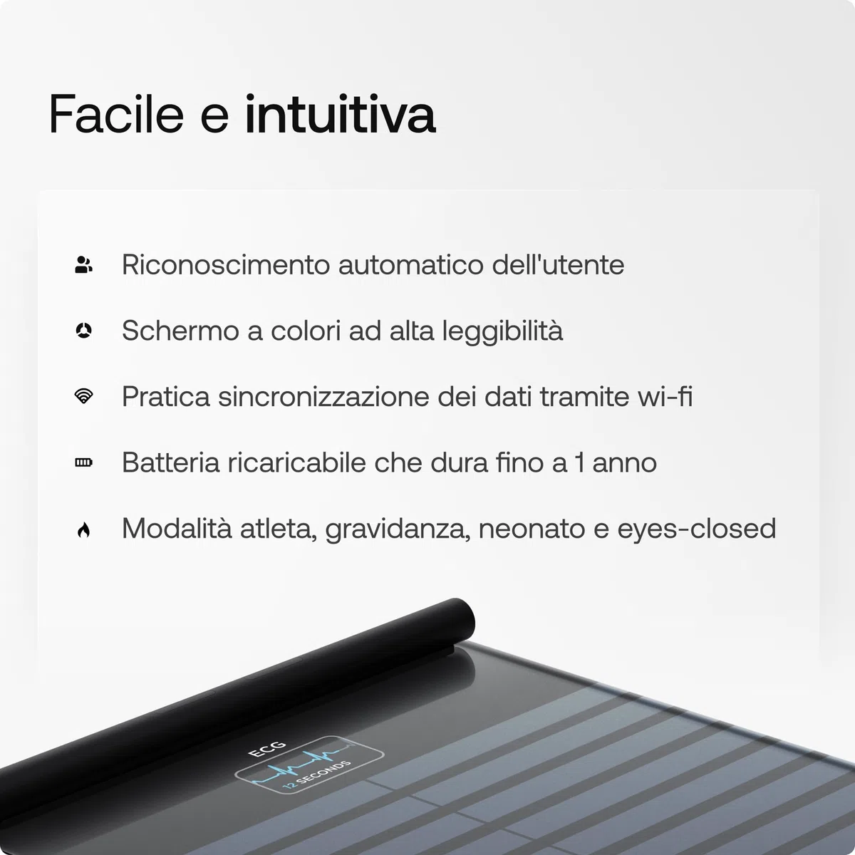 WITHINGS Body Scan - Báscula wi-fi conectada para mejorar su salud, báscula de medidor de impedancia, análisis de composición corporal, grasa corporal, masa muscular, masa de agua, electrocardiograma.