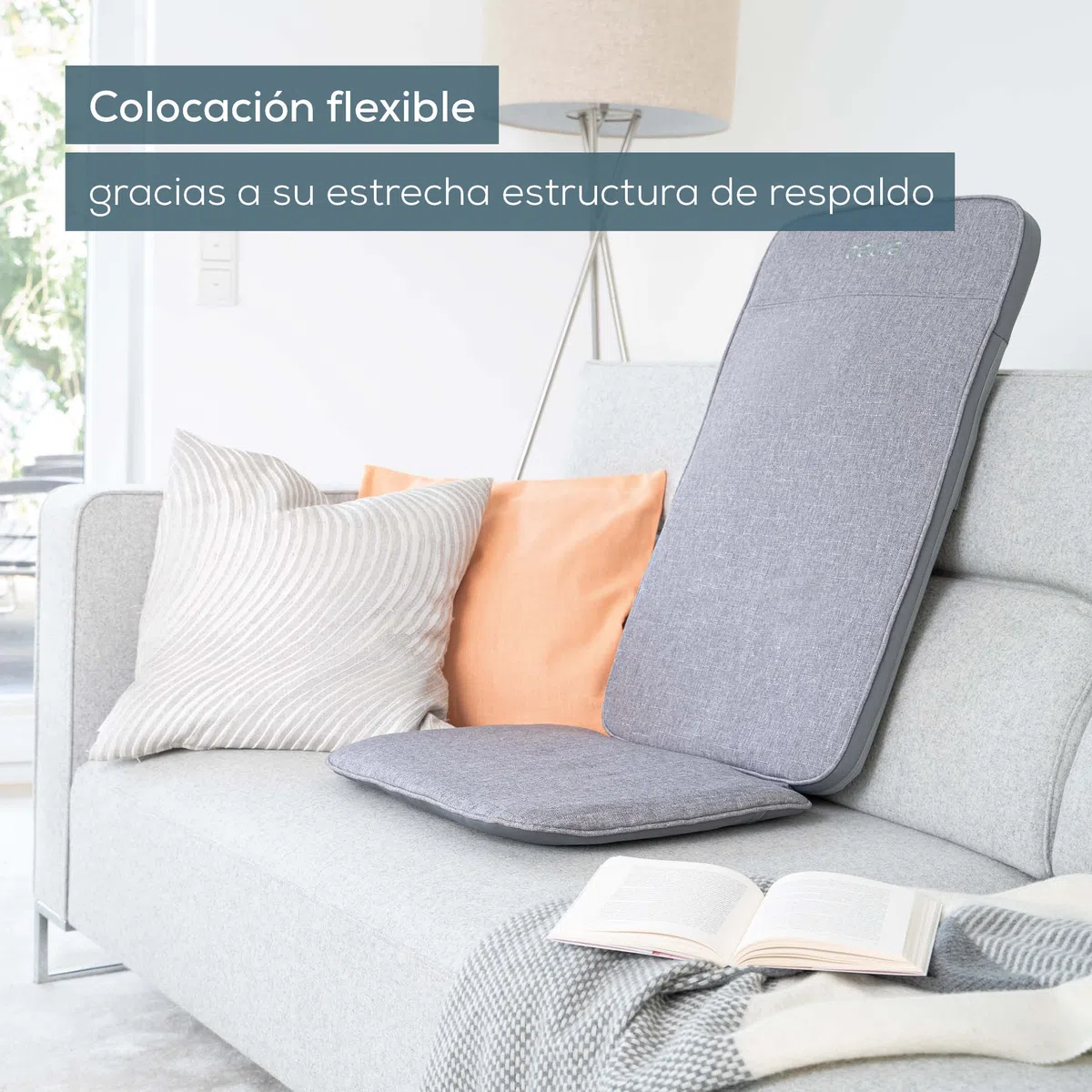 Beurer MG 202 Funda de asiento para masaje Shiatsu, masaje Shiatsu para el hogar y la oficina, 2 niveles de intensidad, carcasa de respaldo estrecha, adecuada para sillones, sofás y sillas de oficina