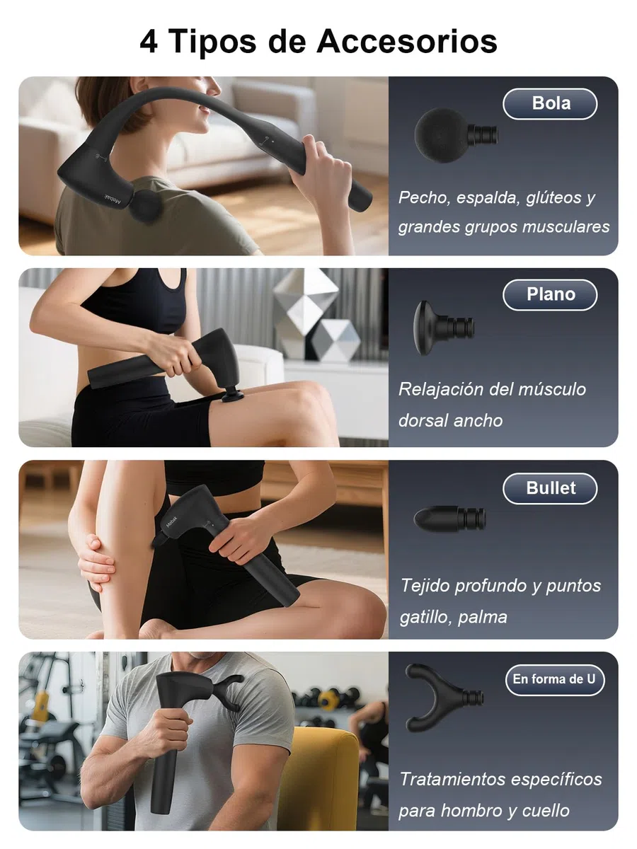 Mebak M3 Pistola de Masaje Muscular Masajeador Tejido Profundo, 2 en 1 Transformable Massage Gun 5 Velocidades Eléctrico de Mano Ultrasilencioso Pistola Masaje, para Espalda Hombro y Cuerpo Relax