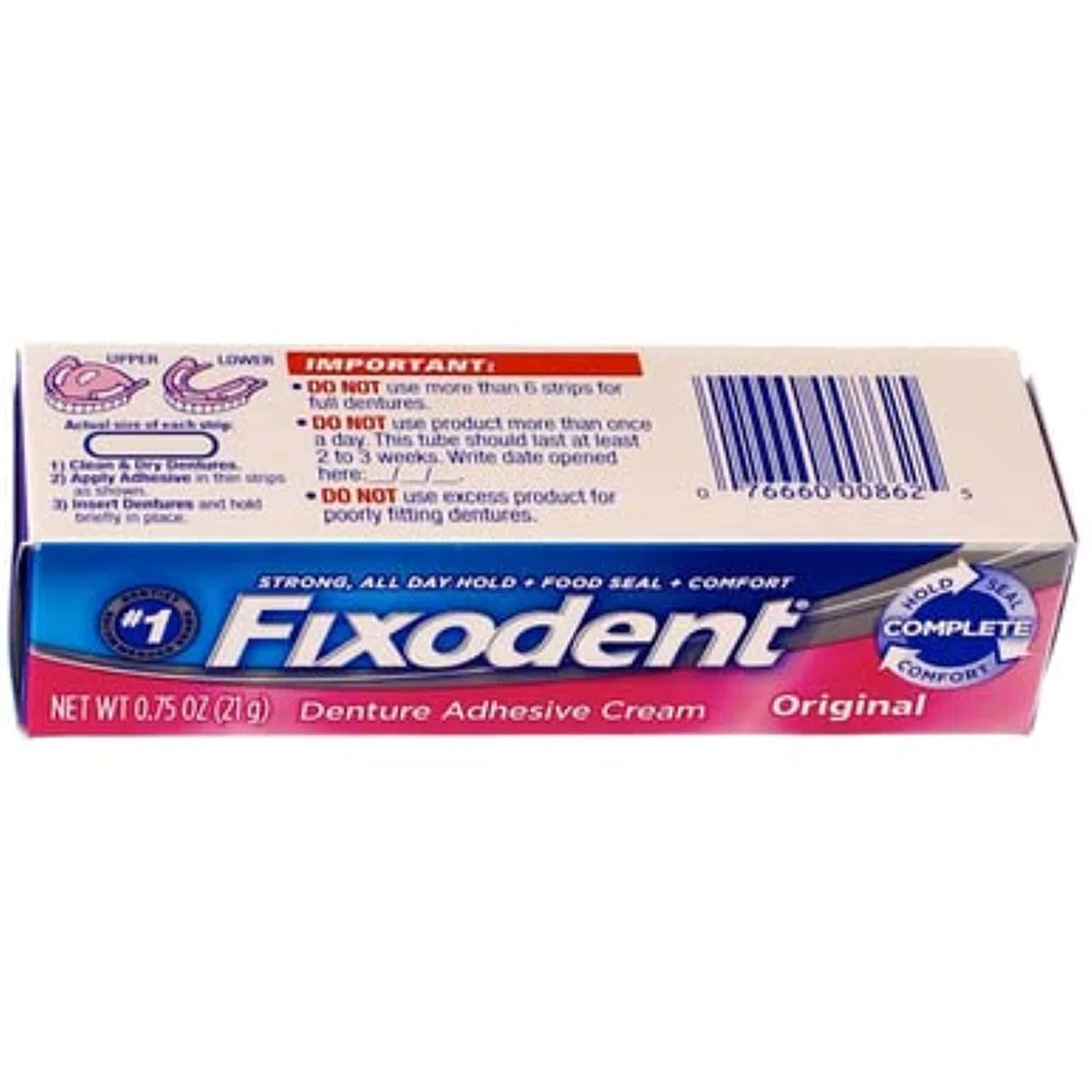 Fixodent Crema adhesiva para prótesis dental original 21 g (Paquete de 12)
